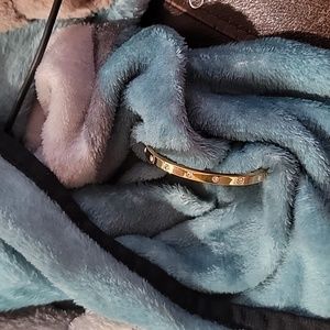 Kate Spade Gold Set In Stone Hinged Bangle